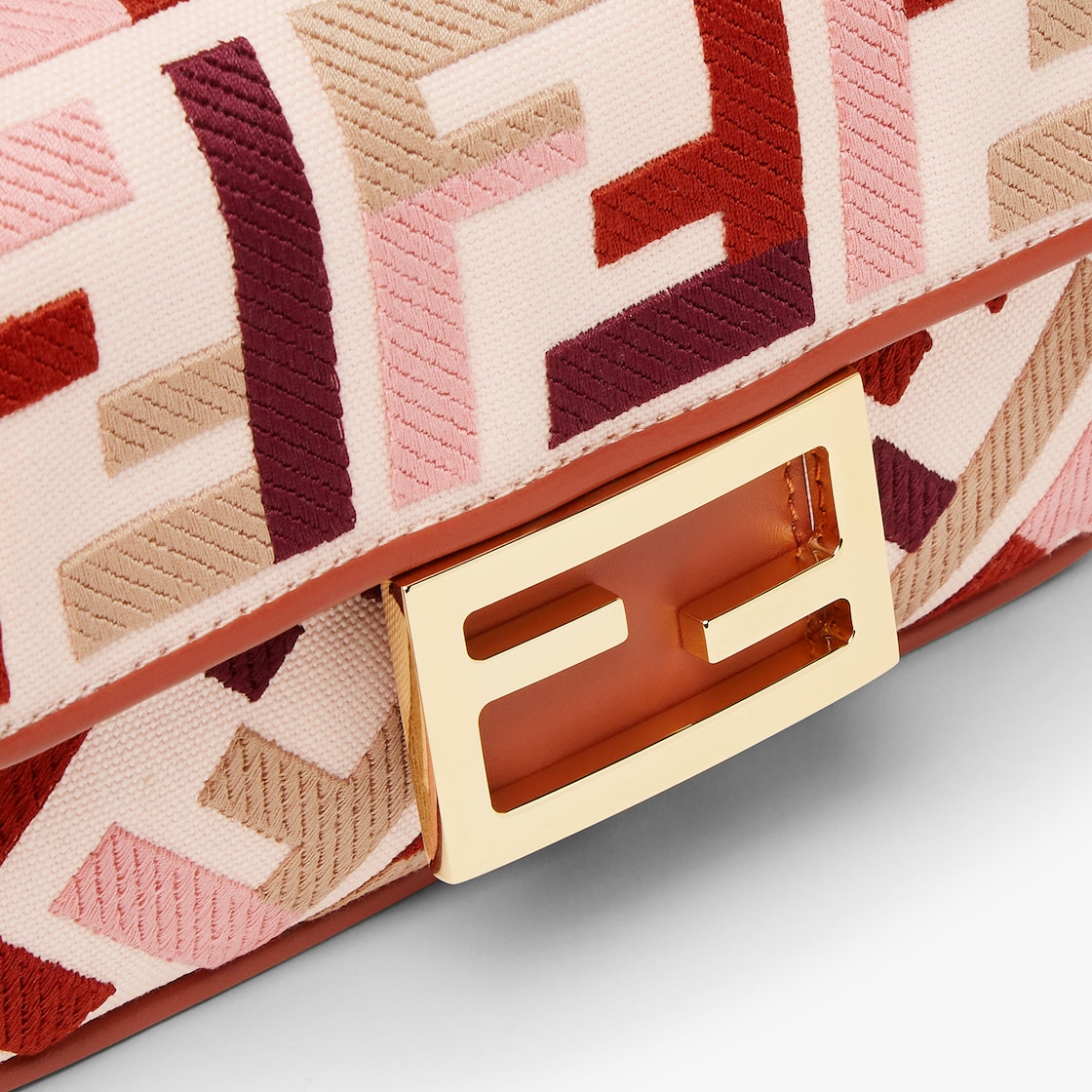 FENDI Baguette® Mini Canvas bag with multicolor FF embroidery - Image 2